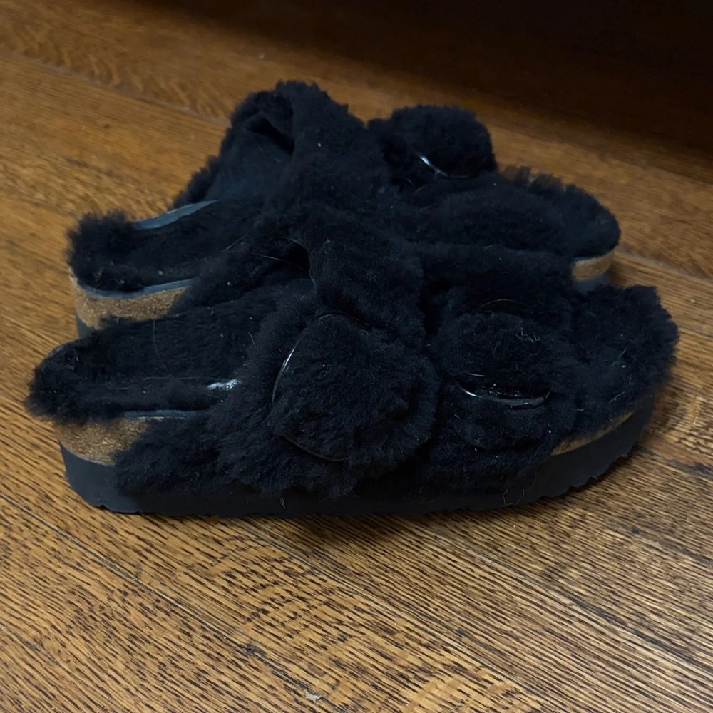 Birkenstock Papillio Arizona Big Buckle Shearling Sandals - Picture 3 of 6